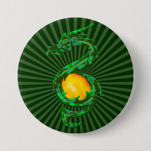 Chinesisches Jahr der Dragon Jade Green Button