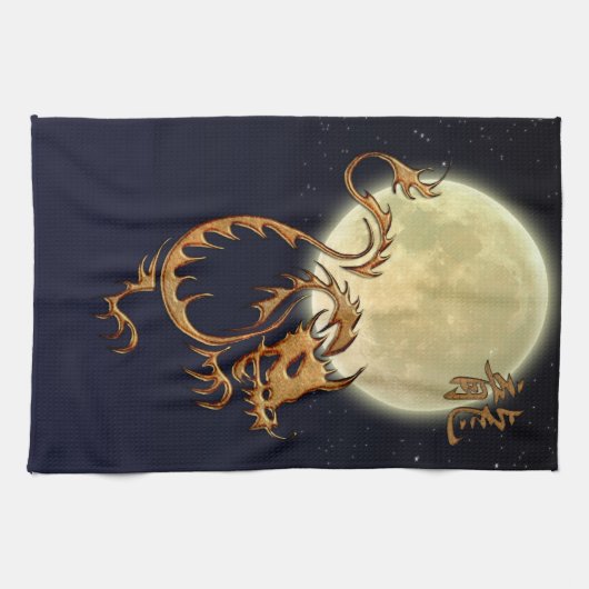 Chinesisches Jahr der Dragon & Moon asiatische Han Handtuch (Horizontal)