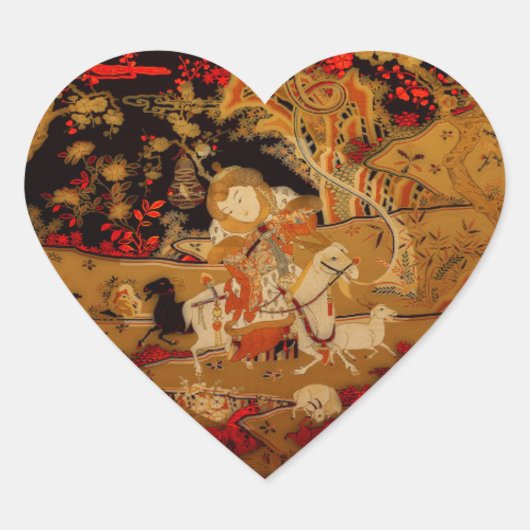 Chinesisches Jahr der "Goat Heart Stickers" Herz-Aufkleber (Vorderseite)