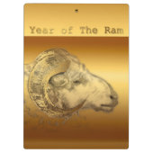 Chinesisches Jahr der Goldenen Ram - Zwischenablag Klemmbrett (Rückseite)