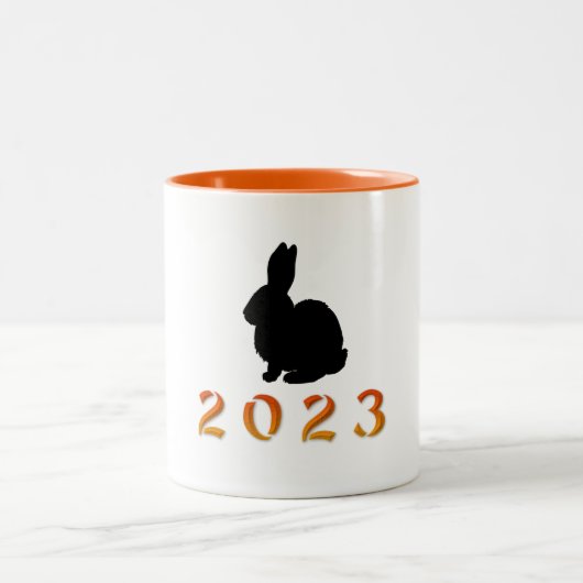 Chinesisches Jahr der Hase 2023 Zweifarbige Tasse (Mittel)