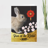 Chinesisches Jahr der Kaninchenkirschblüten Karte (Vorderseite)