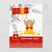 Chinesisches Jahr der Ochse | Benutzerdefiniertes Postkarte (Vorderseite)