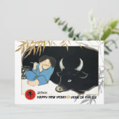 Chinesisches Jahr der Ochse | Weihnachtskarte Einladung (Stehend Vorderseite)