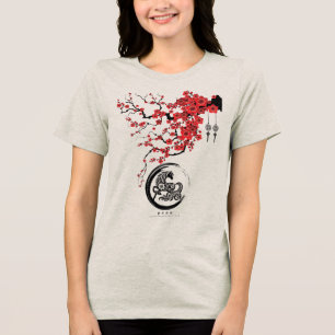 Chinesisches Jahr der Pferdeblüten Tri-Blend Shirt