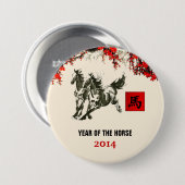 Chinesisches Jahr der Pferdegeschenk-Knöpfe Button (Vorne & Hinten)