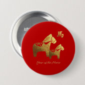 Chinesisches Jahr der Pferdegeschenk-Knöpfe Button (Vorne & Hinten)
