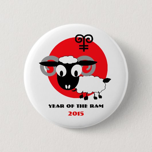 Chinesisches Jahr der RAM-Geschenk-Knöpfe Button (Vorderseite)