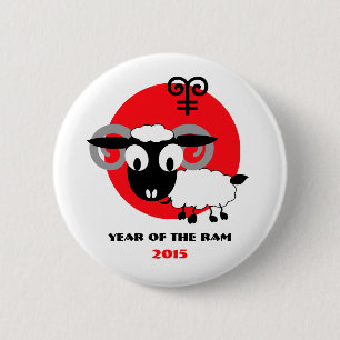Chinesisches Jahr der RAM-Geschenk-Knöpfe Button