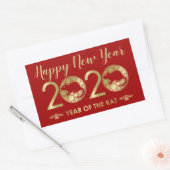 Chinesisches Jahr der Ratte 2020 Rechteckiger Aufkleber (Umschlag)