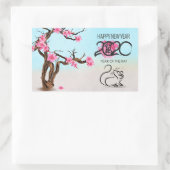 Chinesisches Jahr der Ratte 2020 Rechteckiger Aufkleber (Tasche)