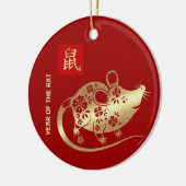 Chinesisches Jahr der Ratte | Geschenk für ein ben Keramik Ornament (Links)