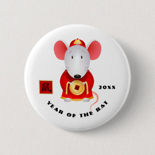Chinesisches Jahr der Ratte  Sondergeschenk Button