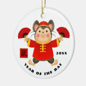 Chinesisches Jahr der Ratten Geschenkschmuck Keramik Ornament (Links)