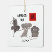 Chinesisches Jahr der Ratten Geschenkschmuck Keramikornament (Links)