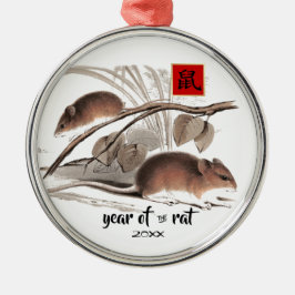 Chinesisches Jahr der Ratten Geschenkschmuck Ornament Aus Metall