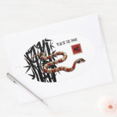 Chinesisches Jahr der Schlange Ovaler Aufkleber (Umschlag)