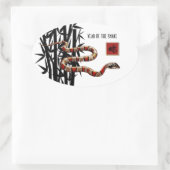 Chinesisches Jahr der Schlange Ovaler Aufkleber (Tasche)