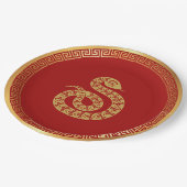 Chinesisches Jahr der Schlange Pappteller (Schrägansicht)