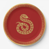 Chinesisches Jahr der Schlange Pappteller (Vorderseite)