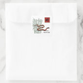 Chinesisches Jahr der Schlange Quadratischer Aufkleber (Tasche)