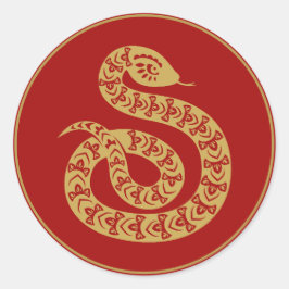 Chinesisches Jahr der Schlange Runder Aufkleber