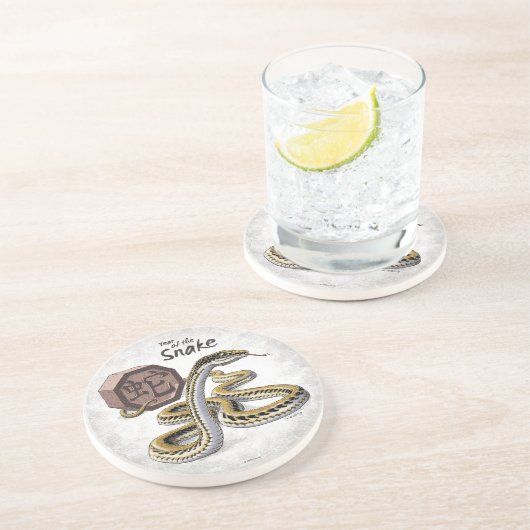 Chinesisches Jahr der Schlangenkunst Getränkeuntersetzer (Seite)