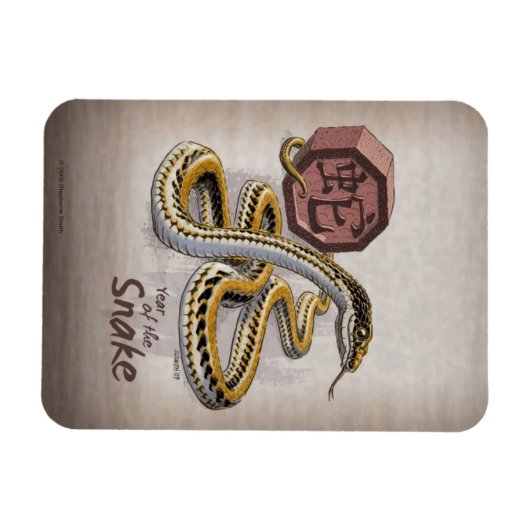 Chinesisches Jahr der Schlangenkunst Magnet (Horizontal)