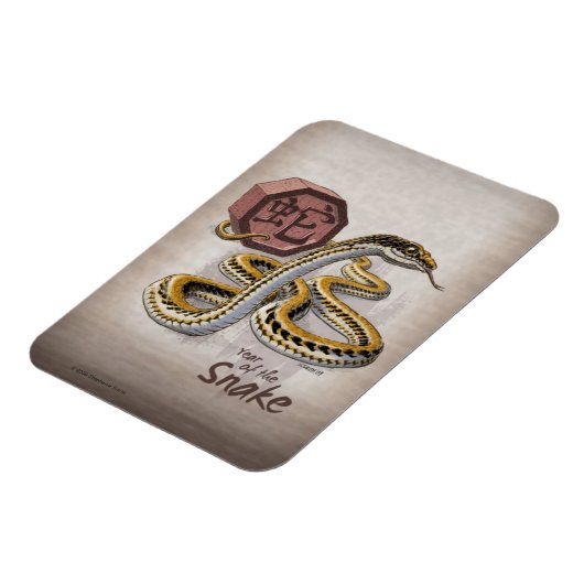Chinesisches Jahr der Schlangenkunst Magnet (Linke Seite)