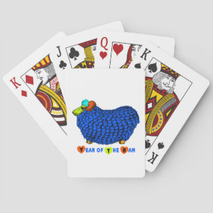 Chinesisches Jahr der "Sheep Blue Playing Cards" Spielkarten