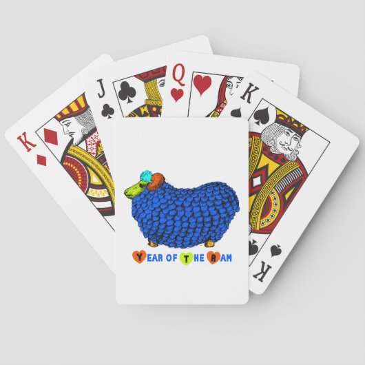 Chinesisches Jahr der "Sheep Blue Playing Cards" Spielkarten (Rückseite)