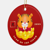 Chinesisches Jahr der Tiger Geschenkschmuck Kerami Keramik Ornament (Links)