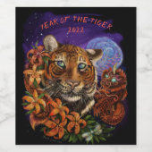 Chinesisches Jahr der Tiger-Schürze Weinetikett (Einzelnes Label)