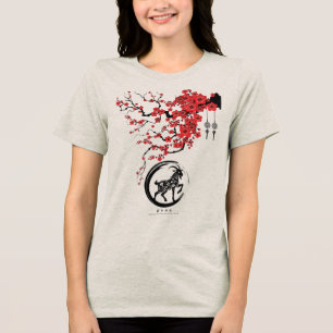 Chinesisches Jahr der Ziege blüht Tri-Blend Shirt