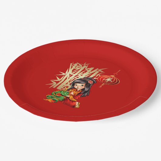 Chinesisches Jahr der Ziege/des Pappteller (Schrägansicht)