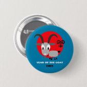 Chinesisches Jahr der Ziegen-Geschenk-Knöpfe Button (Vorne & Hinten)
