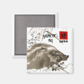 Chinesisches Jahr der Ziermagnete Magnet (Vorderseite/Rückseite)