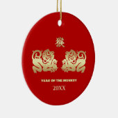 Chinesisches Jahr des Affen-Kernjahrs Keramik Ornament (Rechts)