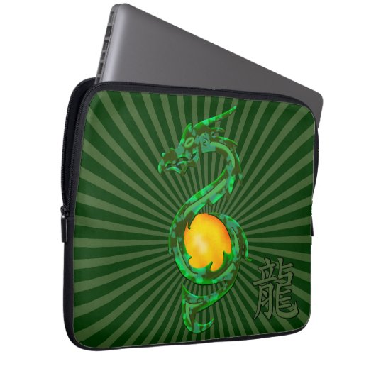 Chinesisches Jahr des Drache-Jade-Grüns Laptopschutzhülle (Vorne Rechts)
