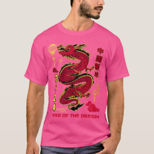 Chinesisches Jahr des Drachen 2024 Glückliches Neu T-Shirt