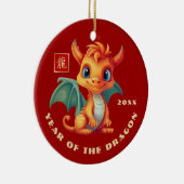 Chinesisches Jahr des Drachen | Geschenk für ein b Keramik Ornament (Rechts)