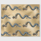Chinesisches Jahr des Drachen im Gold Geschenkpapier (Flach)
