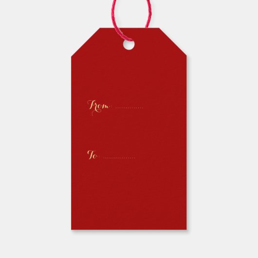 Chinesisches Jahr des goldenen Papercut-Geschenkes Geschenkanhänger (Rückseite)