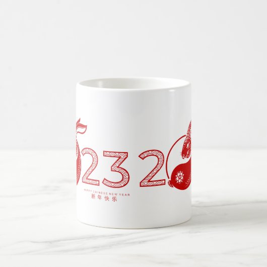 Chinesisches Jahr des Kaninchens 2023, Zierarbeit Kaffeetasse (Mittel)