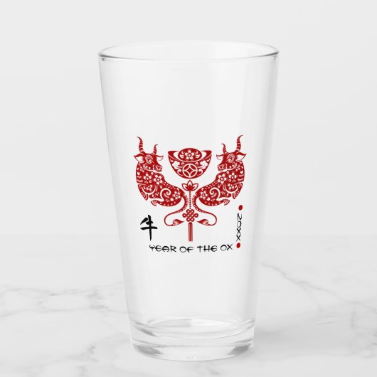 Chinesisches Jahr des Ochs| Jahr des Verbrauchs Glas (Vorderseite)