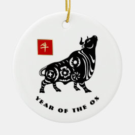 Chinesisches Jahr des Ox-Geschenks Keramik Ornament