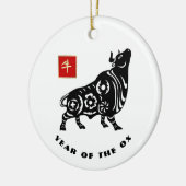 Chinesisches Jahr des Ox-Geschenks Keramik Ornament (Links)