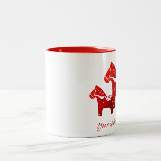 Chinesisches Jahr des Pferdegeschenks Zweifarbige Tasse (Mittel)