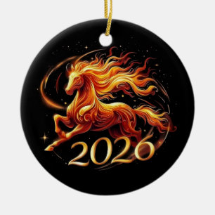 Chinesisches Jahr des Pferdes 2026 Feierlichkeiten Keramik Ornament