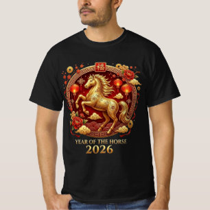 Chinesisches Jahr des Pferdes 2026 Feierlichkeiten T-Shirt